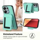 For Redmi Note 13 Pro 4G / Poco M6 Pro CX01 Detachable Magsafe Magnetic Card Bag Phone Case(Mint Green) - 3