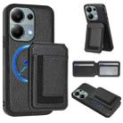 For Redmi Note 13 Pro 4G / Poco M6 Pro CX01 Detachable Magsafe Magnetic Card Bag Phone Case(Black) - 1