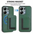 For Redmi Note 13 Pro 4G / Poco M6 Pro CX01 Detachable Magsafe Magnetic Card Bag Phone Case(Peacock Green) - 2