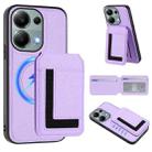 For Redmi Note 13 Pro 4G / Poco M6 Pro CX01 Detachable Magsafe Magnetic Card Bag Phone Case(Light Purple) - 1