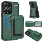 For Redmi Note 13 Pro+ CX01 Detachable Magsafe Magnetic Card Bag Phone Case(Peacock Green) - 1
