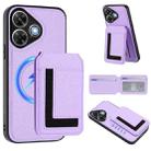 For Redmi Note 13R / 13 4G / 13 5G CX01 Detachable Magsafe Magnetic Card Bag Phone Case(Light Purple) - 1
