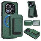 For Redmi Note 14 Pro 5G CX01 Detachable Magsafe Magnetic Card Bag Phone Case(Peacock Green) - 1