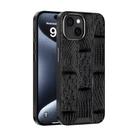 For iPhone 14 Plus ABEEL Beast Pattern 6D Micro-Embossed MagSafe Genuine Leather Phone Case(Black) - 1