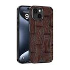 For iPhone 14 Plus ABEEL Beast Pattern 6D Micro-Embossed MagSafe Genuine Leather Phone Case(Brown) - 1