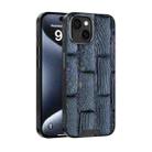 For iPhone 14 ABEEL Beast Pattern 6D Micro-Embossed MagSafe Genuine Leather Phone Case(Blue) - 1