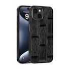 For iPhone 13 ABEEL Beast Pattern 6D Micro-Embossed MagSafe Genuine Leather Phone Case(Black) - 1