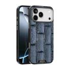 For iPhone 17 Pro Max ABEEL Beast Pattern 6D Micro-Embossed MagSafe Genuine Leather Phone Case(Blue) - 1