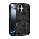 For iPhone 17 ABEEL Beast Pattern 6D Micro-Embossed MagSafe Genuine Leather Phone Case(Black) - 1