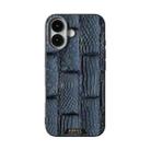 For iPhone 17 ABEEL Beast Pattern 6D Micro-Embossed MagSafe Genuine Leather Phone Case(Blue) - 2
