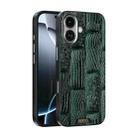 For iPhone 17 ABEEL Beast Pattern 6D Micro-Embossed MagSafe Genuine Leather Phone Case(Green) - 1