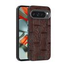 For Google Pixel 9 / 9 Pro ABEEL Beast Pattern 6D Micro-Embossed MagSafe Genuine Leather Phone Case(Brown) - 1