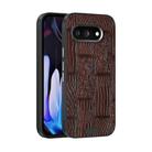 For Google Pixel 9a ABEEL Beast Pattern 6D Micro-Embossed MagSafe Genuine Leather Phone Case(Brown) - 1