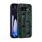 For Google Pixel 9a ABEEL Beast Pattern 6D Micro-Embossed MagSafe Genuine Leather Phone Case(Green) - 1