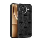 For Redmi K80 Pro Champion Edition ABEEL Beast Pattern 6D Micro-Embossed MagSafe Genuine Leather Phone Case(Black) - 1