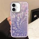 For iPhone 16 Diamond Lens Frame Glare PC Hybrid TPU Phone Case(Dark Purple) - 1