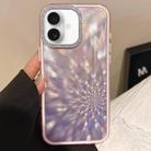 For iPhone 16 Diamond Lens Frame Glare PC Hybrid TPU Phone Case(Pink) - 1