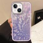 For iPhone 15 Diamond Lens Frame Glare PC Hybrid TPU Phone Case(Dark Purple) - 1