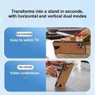 For iPhone 15 Pro Sheepskin Texture MagSafe Magnetic Invisible Holder Integrated Phone Case(Brown) - 3