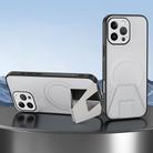 For iPhone 14 Pro Max Sheepskin Texture MagSafe Magnetic Invisible Holder Integrated Phone Case(White) - 1