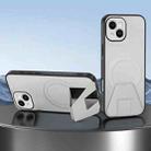For iPhone 14 Sheepskin Texture MagSafe Magnetic Invisible Holder Integrated Phone Case(White) - 1