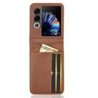For ZTE nubia Flip2 Card Slot PU Leather PC Phone Case(Brown) - 2