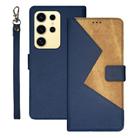 For Samsung Galaxy S25 Ultra 5G idewei Two-color Splicing Leather Phone Case(Blue) - 1