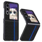 For ZTE nubia Flip2 Carbon Fiber Texture Printing Phone Case(Black Blue) - 1