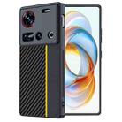 For ZTE nubia Z70 Ultra Carbon Fiber Texture Printing Phone Case(Black Yellow) - 1
