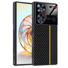 For ZTE nubia Z60 Ultra Carbon Fiber Texture Printing Phone Case(Black Yellow) - 1