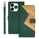 For Umidigi A15 idewei Two-color Splicing Leather Phone Case(Green) - 1