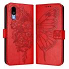 For Sharp Basio Active3 Embossed Butterfly Leather Phone Case(Red) - 2