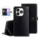 For Umidigi A15 idewei Crocodile Texture Leather Phone Case(Black) - 1