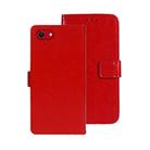 For iPhone 16e idewei Crazy Horse Texture Leather Phone Case(Red) - 1