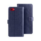 For iPhone 16e idewei Crazy Horse Texture Leather Phone Case(Blue) - 1