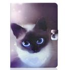 For iPad Air 2022 / 2020 10.9 Electric Pressed Colored Drawing Horizontal Flip Leather Case with Holder & Card Slots & Sleep / Wake-up function(Blue Eyed Cat) - 1