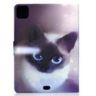 For iPad Air 2022 / 2020 10.9 Electric Pressed Colored Drawing Horizontal Flip Leather Case with Holder & Card Slots & Sleep / Wake-up function(Blue Eyed Cat) - 2