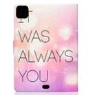 For iPad Air 2022 / 2020 10.9 Electric Pressed Colored Drawing Horizontal Flip Leather Case with Holder & Card Slots & Sleep / Wake-up function(Pink Background English) - 3