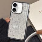 For iPhone 16 Plus Glitter Corrugated PC Hybrid TPU Phone Case(Black) - 1