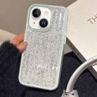 For iPhone 15 Plus Glitter Corrugated PC Hybrid TPU Phone Case(Green) - 1