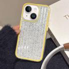 For iPhone 15 Plus Glitter Corrugated PC Hybrid TPU Phone Case(Yellow) - 1