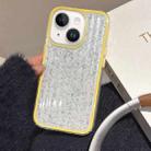 For iPhone 14 Glitter Corrugated PC Hybrid TPU Phone Case(Yellow) - 1