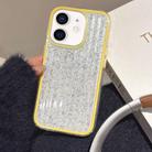 For iPhone 12 Glitter Corrugated PC Hybrid TPU Phone Case(Yellow) - 1