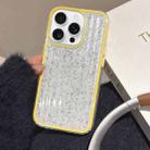 For iPhone 12 Pro Max Glitter Corrugated PC Hybrid TPU Phone Case(Yellow) - 1