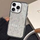 For iPhone 11 Pro Max Glitter Corrugated PC Hybrid TPU Phone Case(Black) - 1