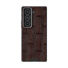 For Samsung Galaxy Z Fold Special ABEEL Beast Pattern 6D Micro-Embossed MagSafe Genuine Leather Phone Case(Brown) - 2