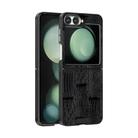 For Samsung Galaxy Z Flip5 5G ABEEL Beast Pattern 6D Micro-Embossed MagSafe Genuine Leather Phone Case(Black) - 1