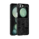 For Samsung Galaxy Z Flip6 5G ABEEL Beast Pattern 6D Micro-Embossed MagSafe Genuine Leather Phone Case(Black) - 1