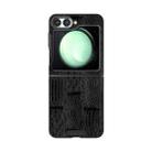 For Samsung Galaxy Z Flip6 5G ABEEL Beast Pattern 6D Micro-Embossed MagSafe Genuine Leather Phone Case(Black) - 2