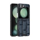 For Samsung Galaxy Z Flip6 5G ABEEL Beast Pattern 6D Micro-Embossed MagSafe Genuine Leather Phone Case(Blue) - 1